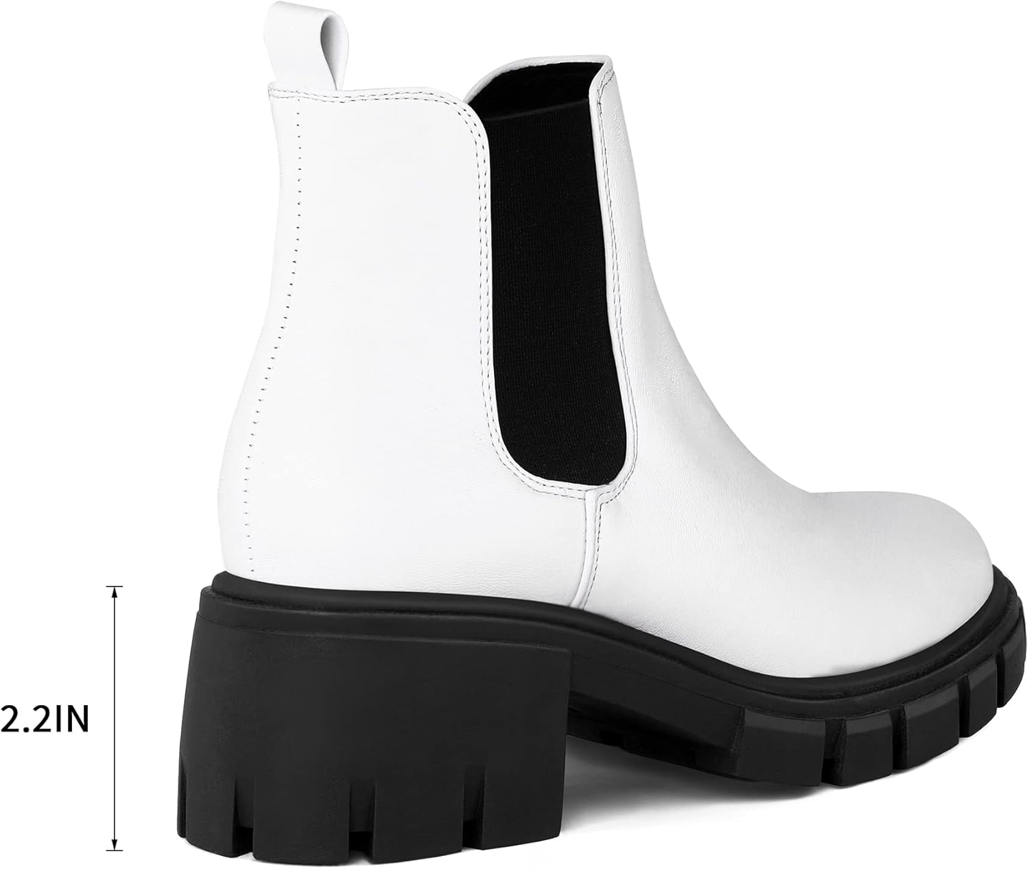 mysoft Women's Platform Chelsea Boots Lug Sole Slip On Chunky Block Heel Ankle Booties - Image 5