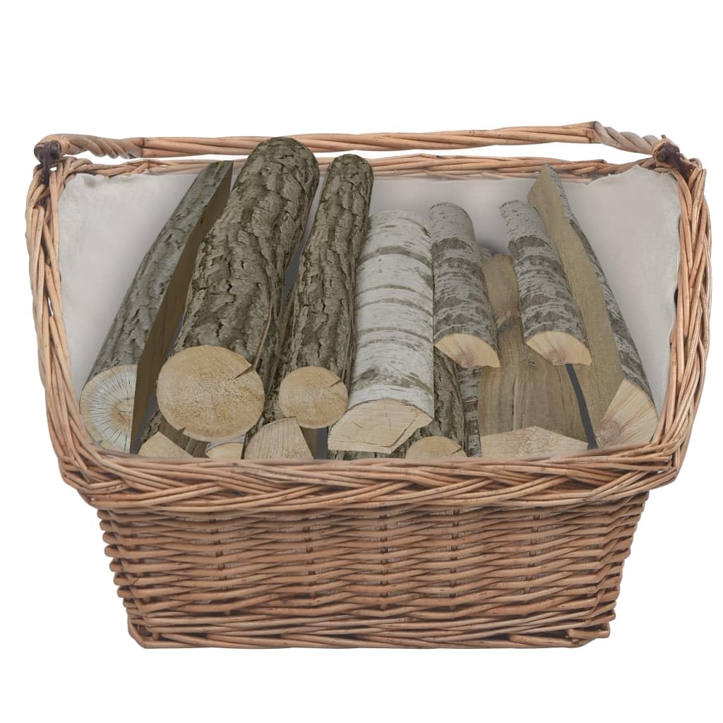Cesta para leña de calefacción 61,5 x 46,5 x 58 cm, color marrón
