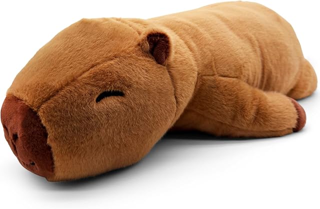 Weighted Capybara Plush Pillow, 30cm Soft Weighted Capibara Stuffed Animal Plush Toy, Cute Sleeping Capybara Doll Gift for Adults Kids Girls Boys Bedroom Sofa Décor