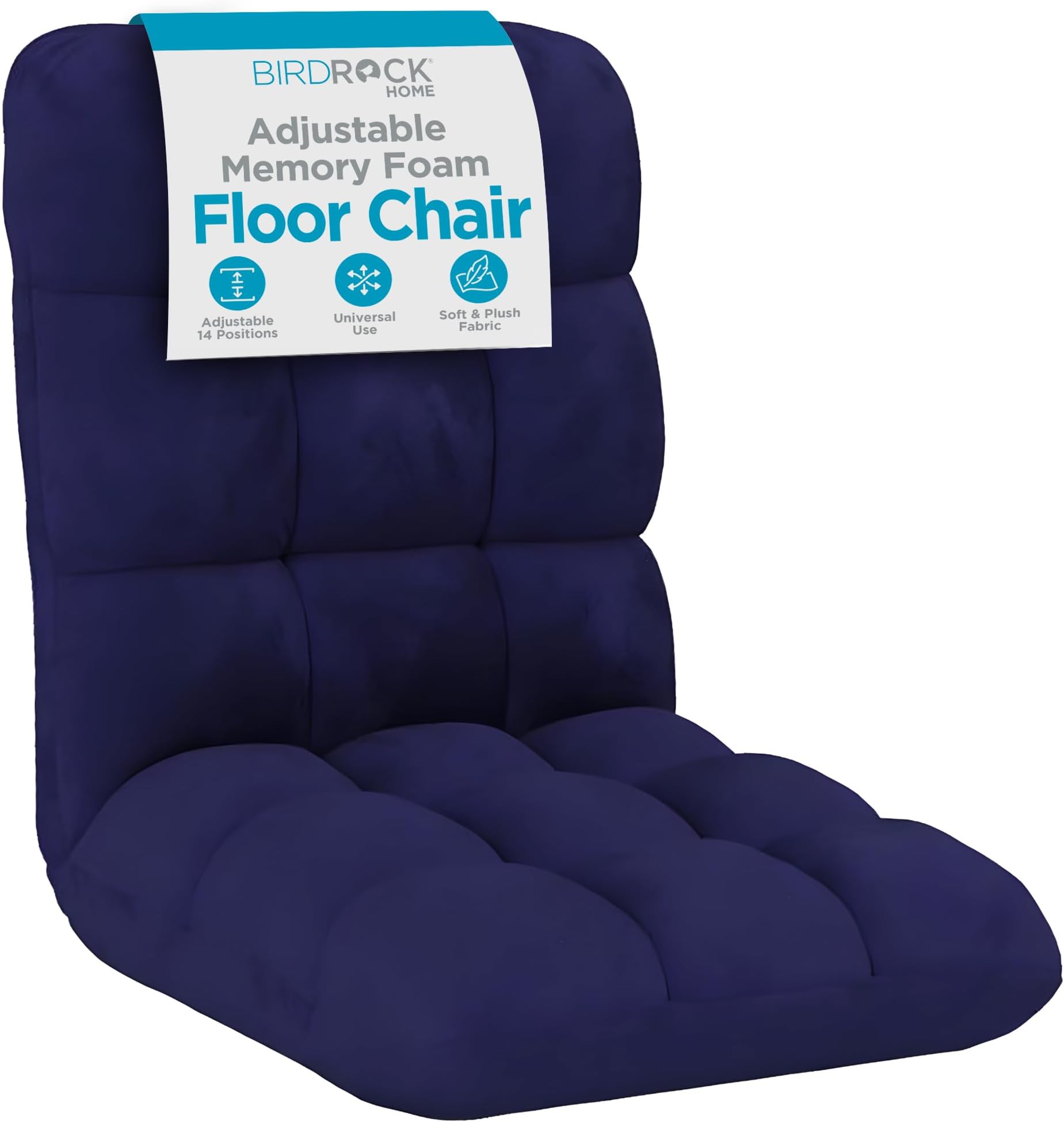 Adjustable Memory Foam Floor Chair - Ideal for Gaming, Reading, Meditation - Comfortable and Versatile - Suitable for Kids and Teenagers - Comfy Foldable Floor Seat - Blue