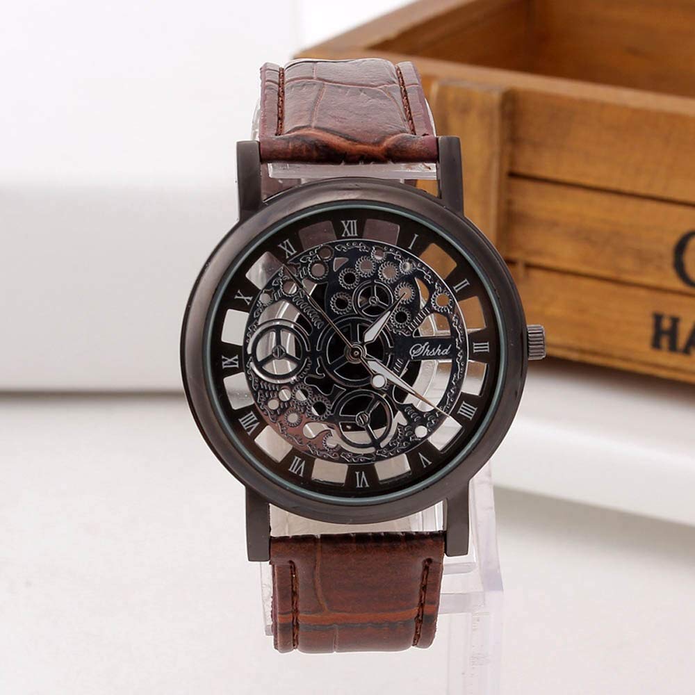 Tgrty Men's As Shown Fashion Watches Business Watch For Pu Leather Band Analog Alloy Quartz Wrist Watches Watch Clock Watches Sturdy (Color : )