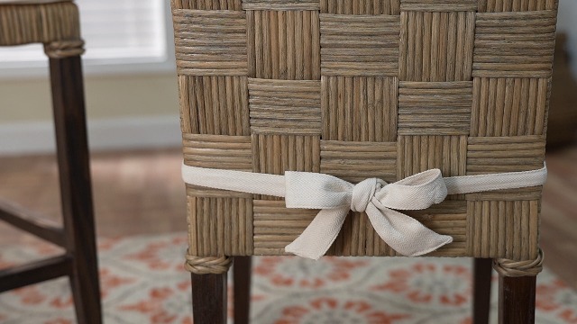 Silla Bali & Pari Fatima de Ratán Natural con Cojín - Silla Tejida a Mano con Respaldo y Asiento de Canasta, Estilo Bohemio Costero para Cocina o Comedor, Altura de Mostrador miniatura 7