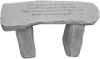 Kay Berry 37720 'Goodbyes Are Not So Bad' Cast Stone Memorial Garden Bench - Weatherproof, Lifetime Durable, Made in USA