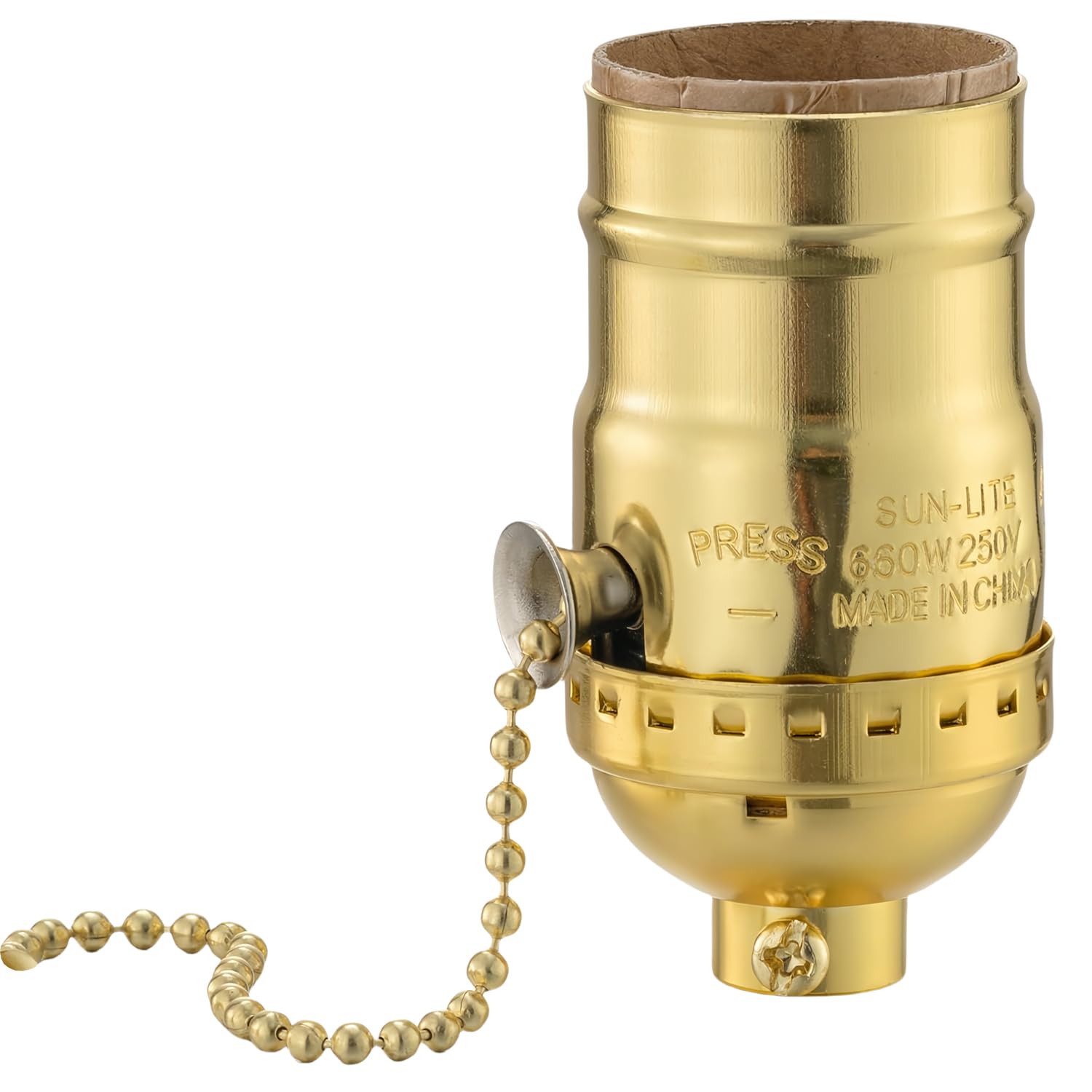Lamp Socket with Pull Chain, E26 Standard Threaded Base, Lamp