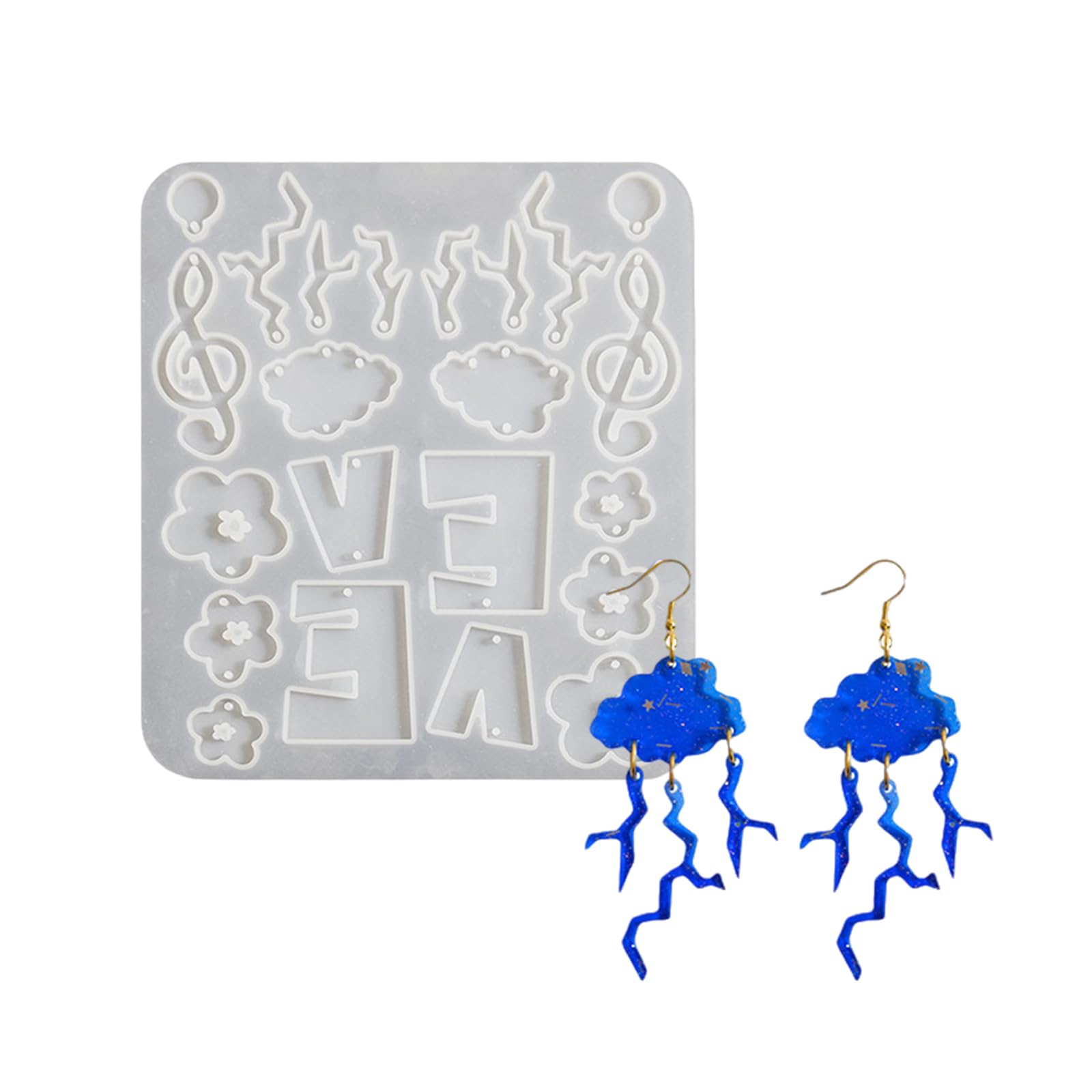 Msioytog Craft Enthusiasts Heart Flower Effect Sturdy Silicone Accessory for Personalize Earrings and Pendants Ornament Artistics Texture