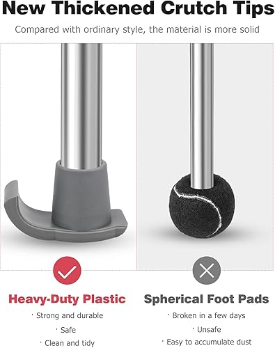 Miniatura 2 de Walker - Juego de 2 esquís universales resistentes para caminantes para personas mayores, tapas de repuesto para deslizadores, accesorios de