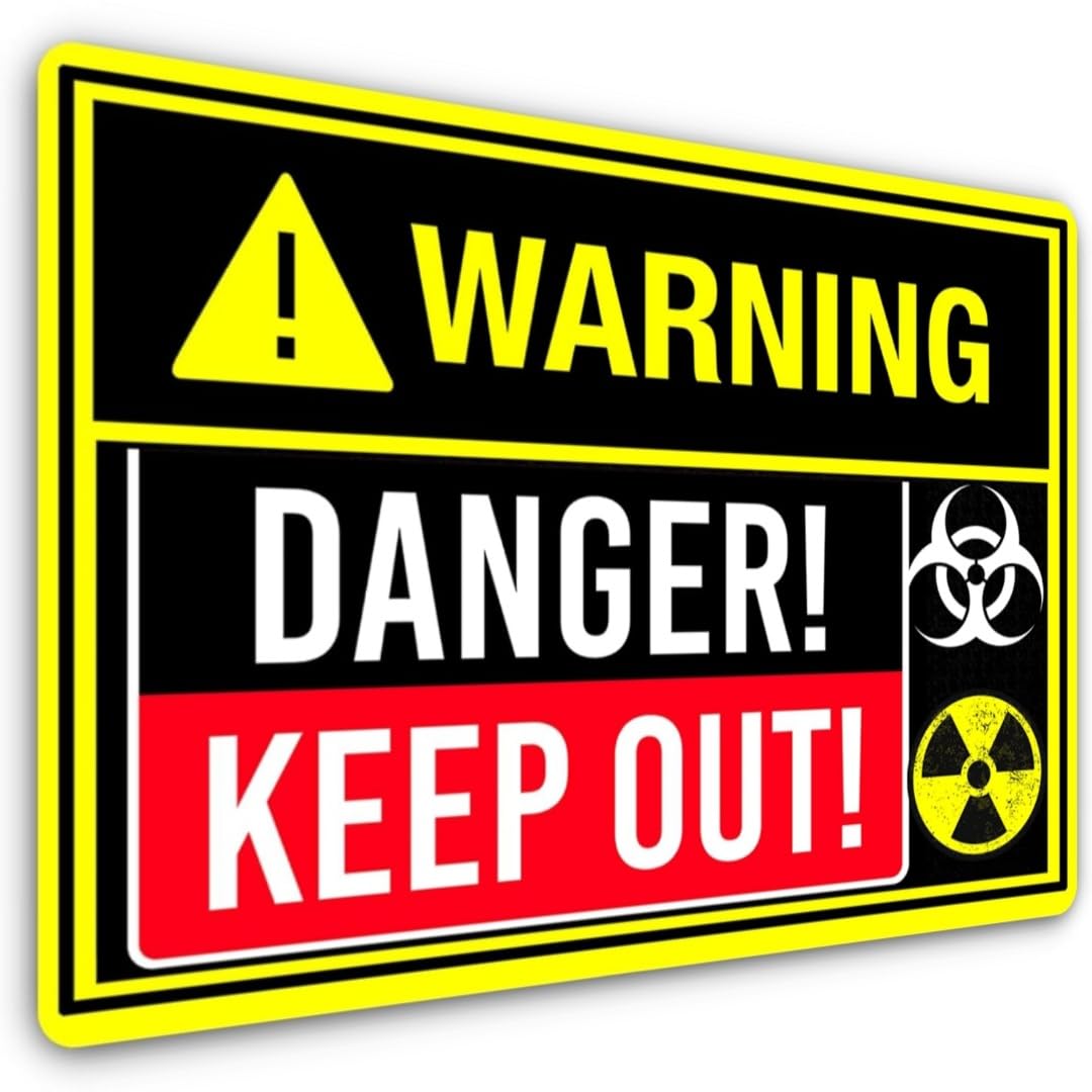 Warning Sign Metal - Do Not Enter, No Entry, Safety Signs, Keep Out Notice, Security & Danger - Waterproof Aluminium - Outdoor/Indoor (Danger Keep Out)