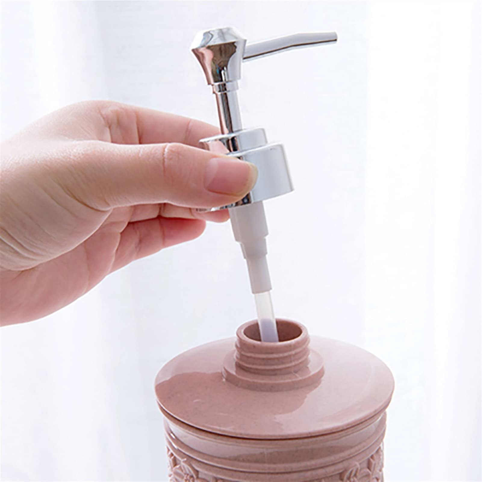 Distributeur de Savon pour Salle de Bain, Distributeur de Liquide 400 ML, flacons à Pompe en Forme de Fleur sculptée, Accessoires de Cuisine et Autres (Couleur : Vert 2)