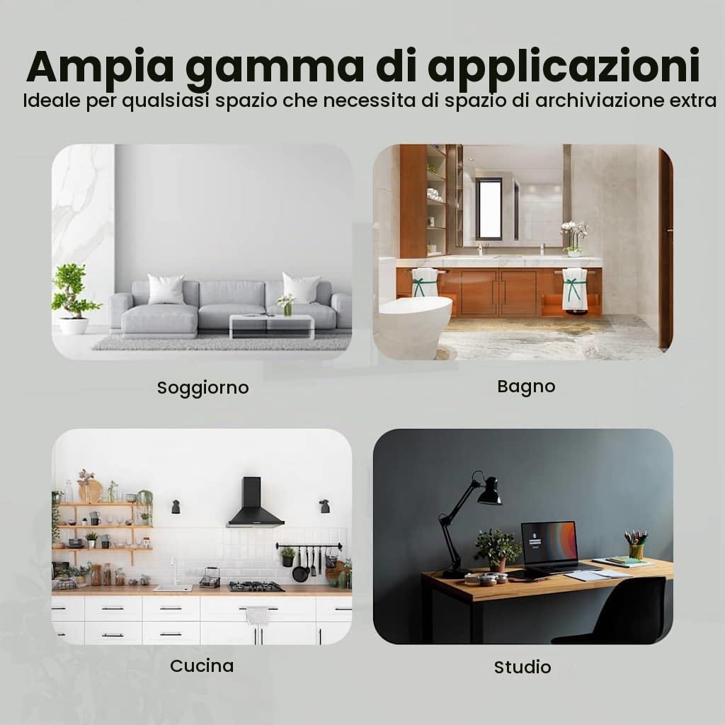 vidaXL Nicchia per doccia Bianco 45 x 30 x 9,5 cm Acciaio inossidabile, Design moderno del bagno, nicchia rettangolare per doccia, unità di stoccaggio resistente, ripiano minimalista