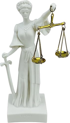 Miniatura 8 de Themis - Escultura griega romana de la estatua de la diosa de la ley de la dama de la justicia 9.84 pulgadas
