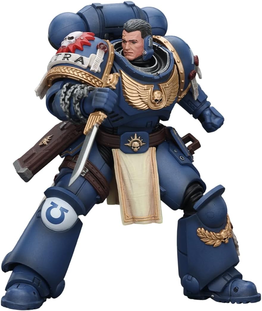 JOYTOY Warhammer 40K Ultramarines Titus with Laurels of Victory 1/18 Action Figure Mecha Joy Toy Collection Model 4.8in