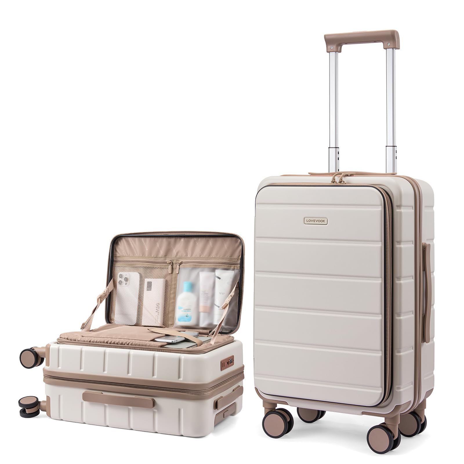 LOVEVOOK Carry On Luggage 22x14x9 Airline Approved with Spinner Wheels, 20 Inch Small Carry On Suitcase with TSA Lock, Expandable Hard Shell Suitcases for Men Women — view 7