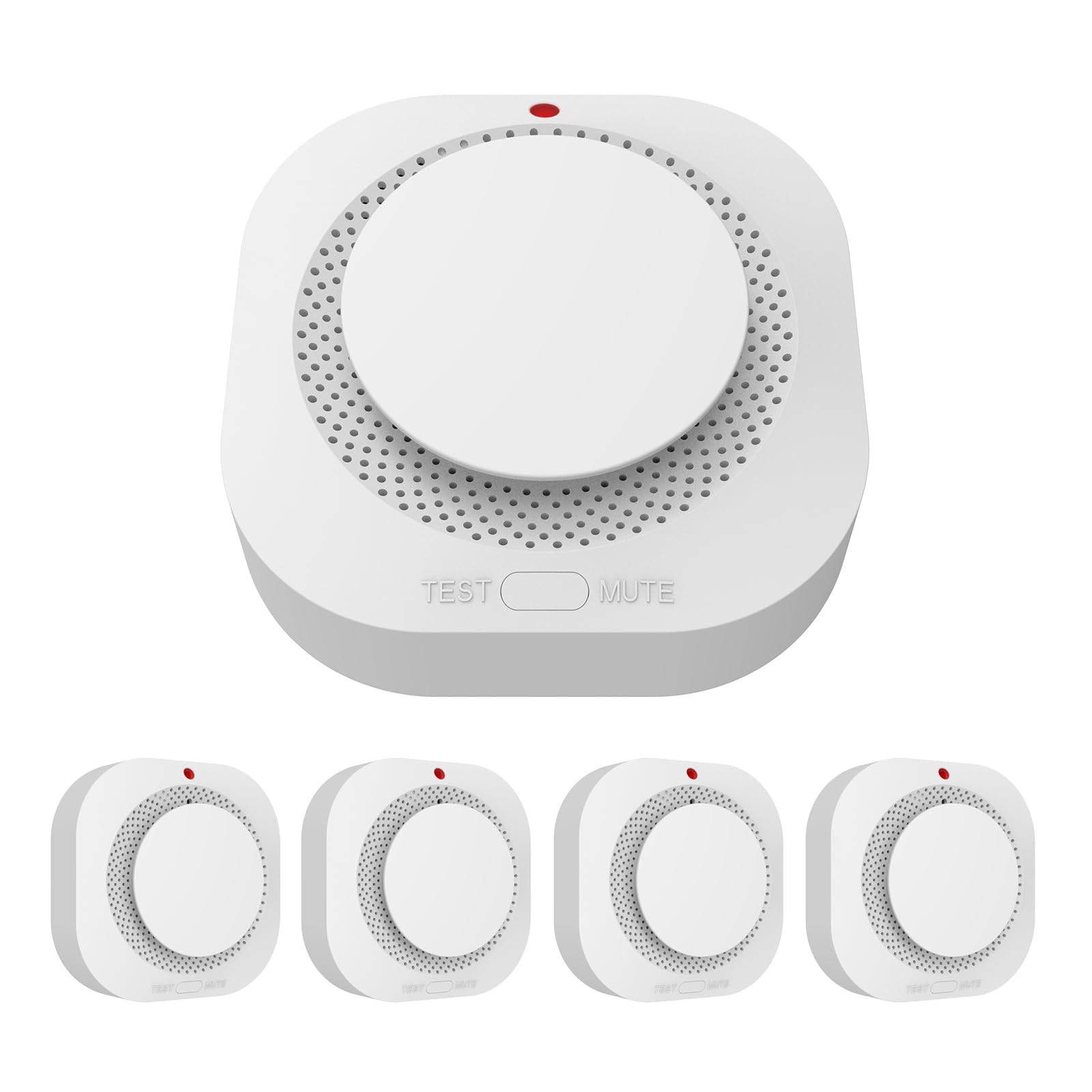 Hapippofa Smoke Alarm for Home, Fire Alarm Replaceable Battery Operated with LED Indicator & Silence Button, Smoke Detector 10-Year Sensor life, Conforms to EN 14604 Standard,5 PACK