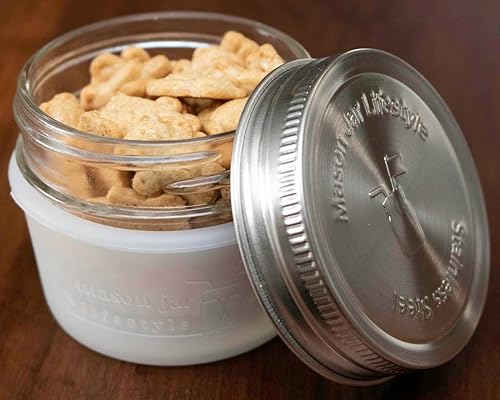 Miniatura 5 de Mason Jar Lifestyle - Fundas de silicona de 4 onzas para proteger bolas pequeñas, Kerr, tarros acolchados para conservas (escarcha, paquete de 2)