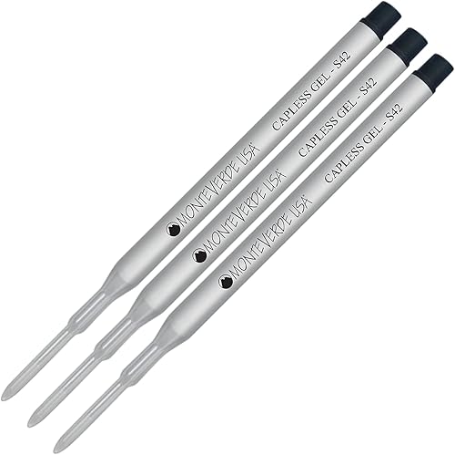 Lanier - Paquete combinado de 3 unidades, repuesto de tinta de gel Monteverde® S42 sin tapa compatible con la mayoría de bolígrafos estilo