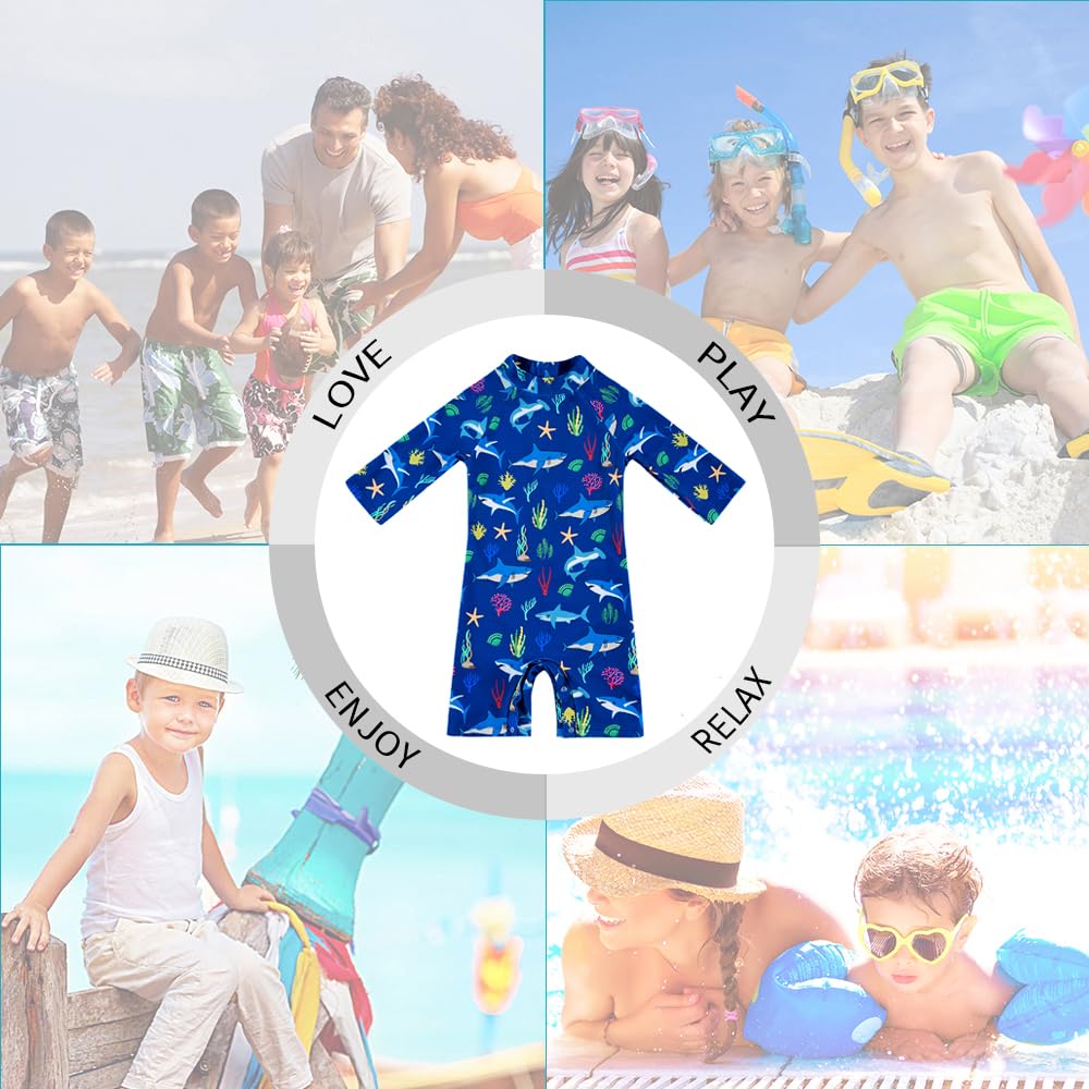 upandfast Baby Boys/Girls Zipper Swimwear with Snap Bottom UPF 50+ Sun Protection Toddler One Piece Swimsuit