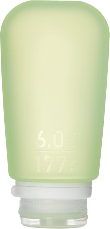 humangear GoToob+ Frasco de silicone recarregável para viagem com tampa com trava, verde, XL, 177 mL