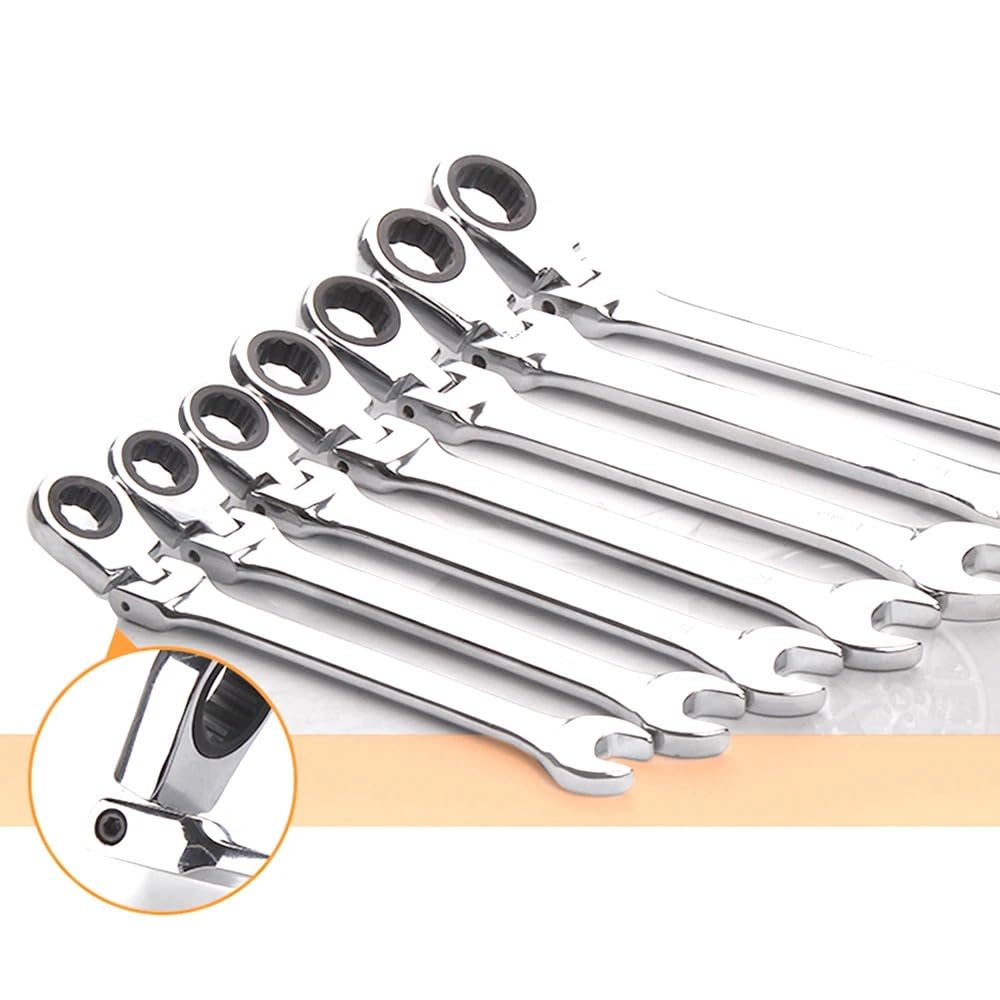 Llaves Fijas con Carraca 1 Llave de trinquete, Herramienta de reparación de automóviles, Llave Universal Llave Carraca(19mm)