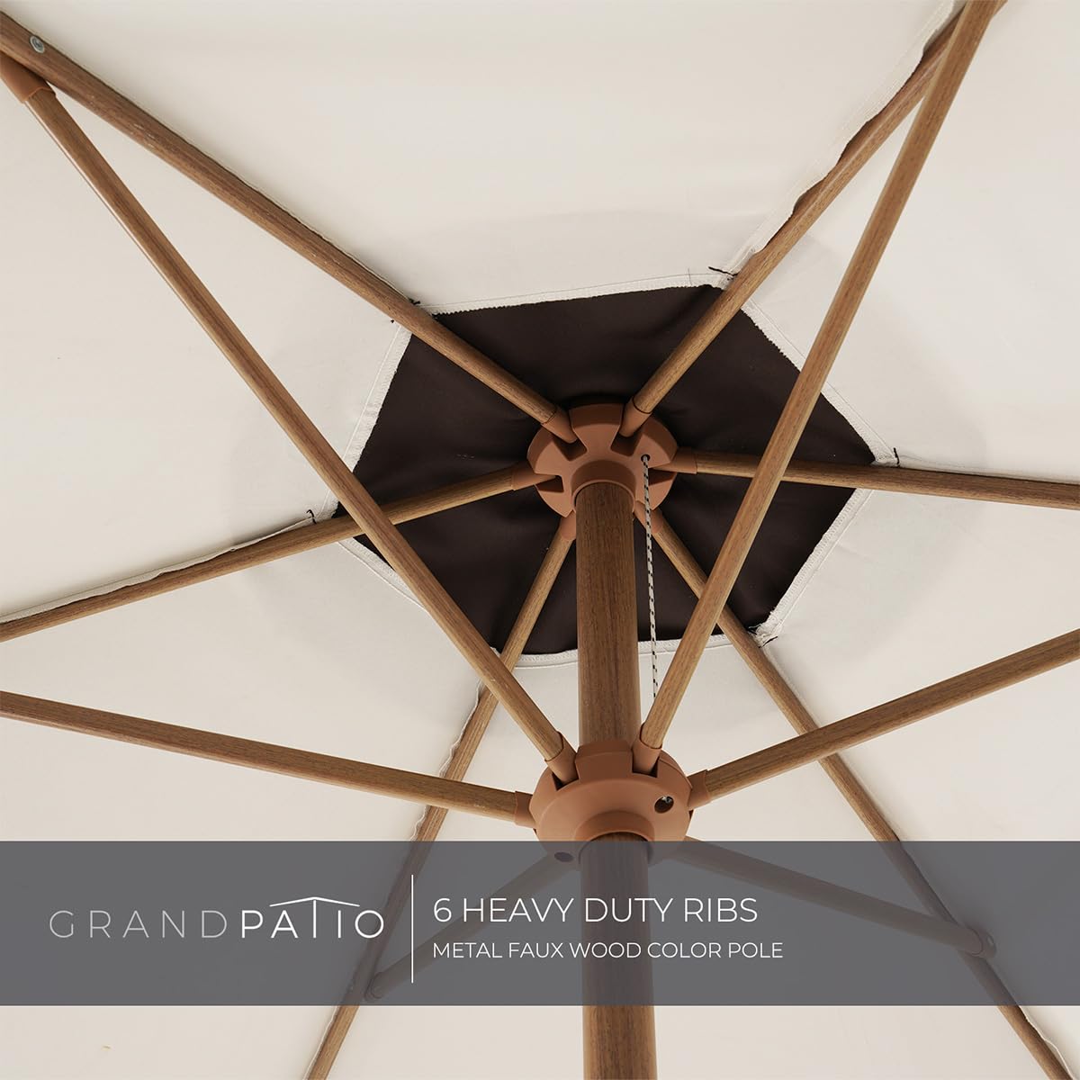 Ombrellone Da Giardino 2.7m Con Manovella E Inclinazione - Baldacchino Poliestere UPF 50+, Asta In Alluminio