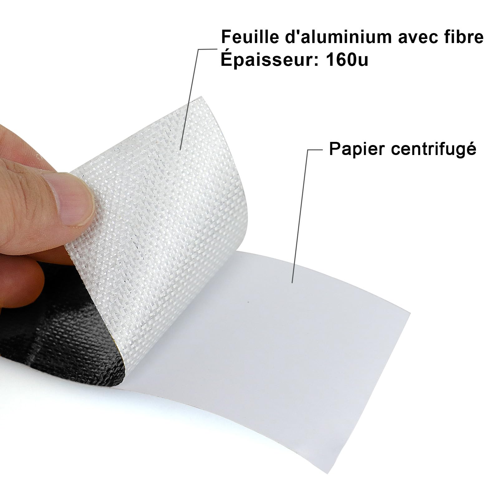 BOMEI PACK Ruban Adhésif Aluminium renforcé, noir 75mm x 20m Bande d'étanchéité Étanche Feuille, ruban d'aluminium de réparation, Ruban adhesif haute temperature pour la réparation, l'isolation