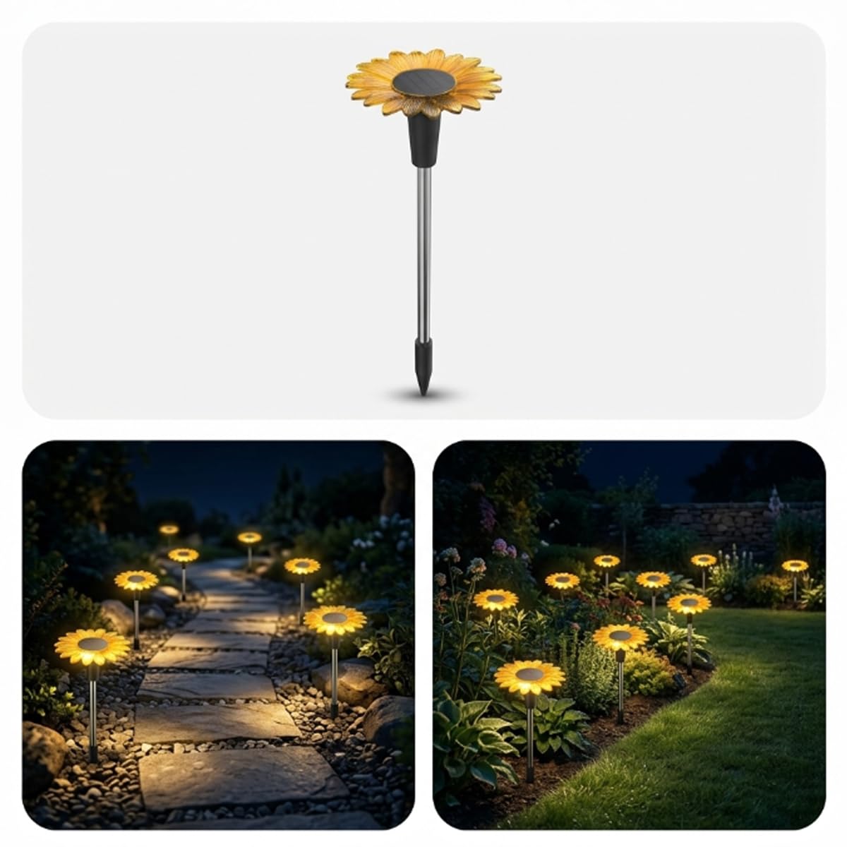 Hardoll Sunflower Shaped Solar Lights Outdoor Waterproof, Warm White Decorative Solar Light for Garden, Home & Pathway, Solar Lamp for Lawn, Patio & Decoration(Pack of 1)-image-9