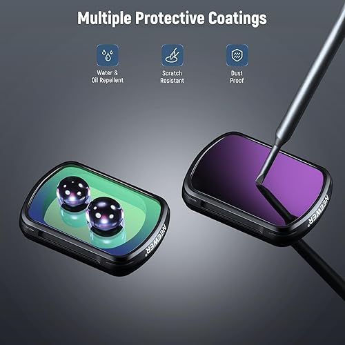 Miniatura 31 de NEEWER Juego de filtros magnéticos ND CPL UV compatibles con DJI OSMO Pocket 3 Creator Combo Accesorios, Cámara de Acción 6 Pack UV ND16 ND32 ND64