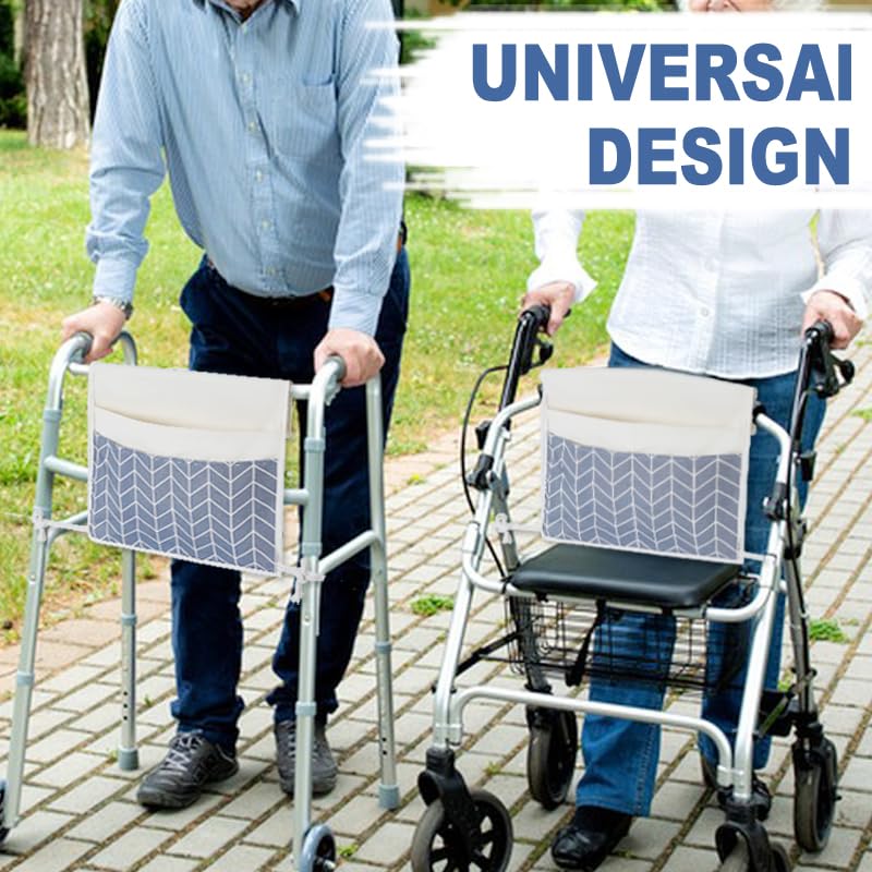 TOGETRUE Walker Bag - Cesta de almacenamiento de fácil acceso con 2 bolsillos grandes, bolsa de accesorios para andador plegable, sillas de ruedas, cochecitos, 13 x 14.5 pulgadas