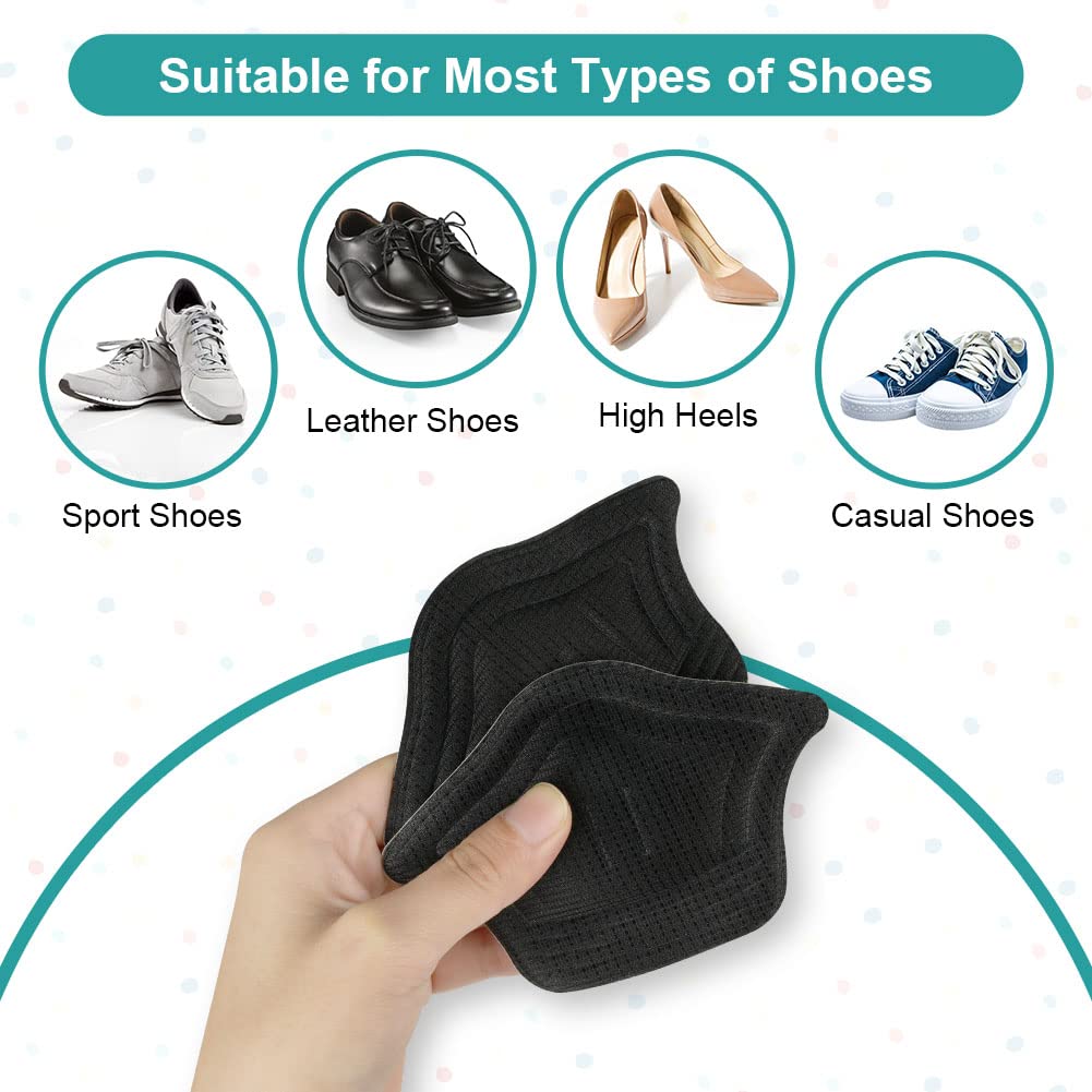 ACWOO 4 Pares Almohadillas De Talón Autoadhesivas, Almohadilla Talon Cómodo, Almohadillas Esponja para Talón, Plantillas Zapatos Autoadhesivas Adecuado Para Evitar Ampollas, Hombres y Mujeres, 10mm