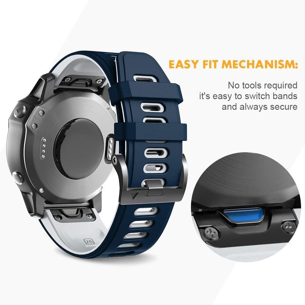 Paski do smartwatcha 22 mm do zegarków Fenix 8, silikonowy sportowy pasek do zegarka Fenix 5/5 Plus/Fenix 6/Fenix 6 Pro/Fenix 7
