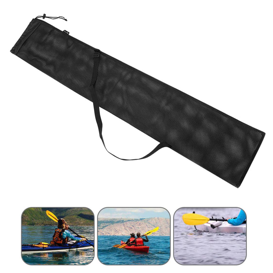 Borsa da pagaia da Kayak Porta per Paddle Canoa in Mesh in Mesh Nylon con Cinturino Regolabile, Sacca da Paddle in Barca in Nylon
