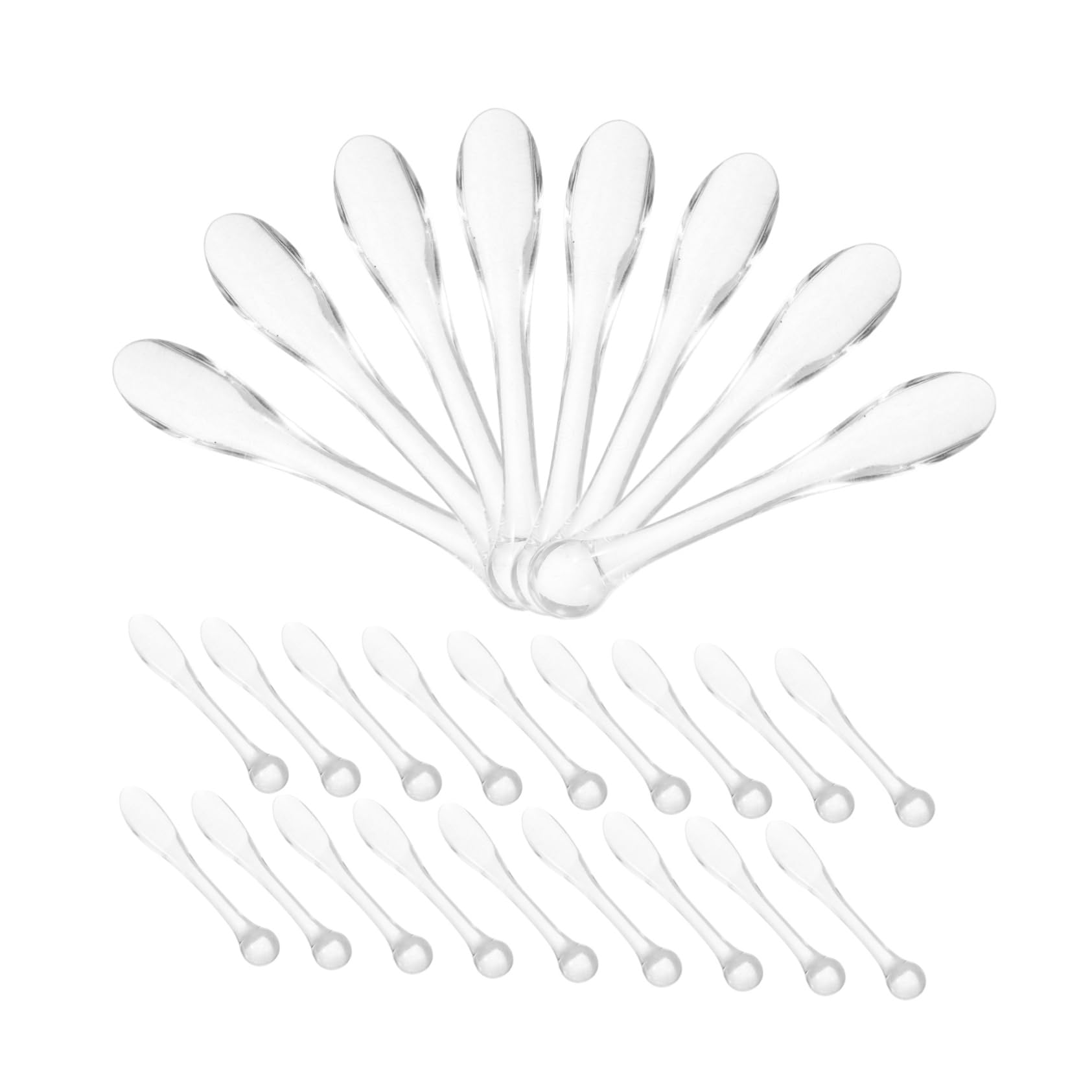 Healeved 100piezas Espátulas Cosméticas Transparentes Para Maquillaje Aplicador De Crema Facial y Lociones Herramienta De Control Para Mujeres Reutilizables y Prácticas Compacto