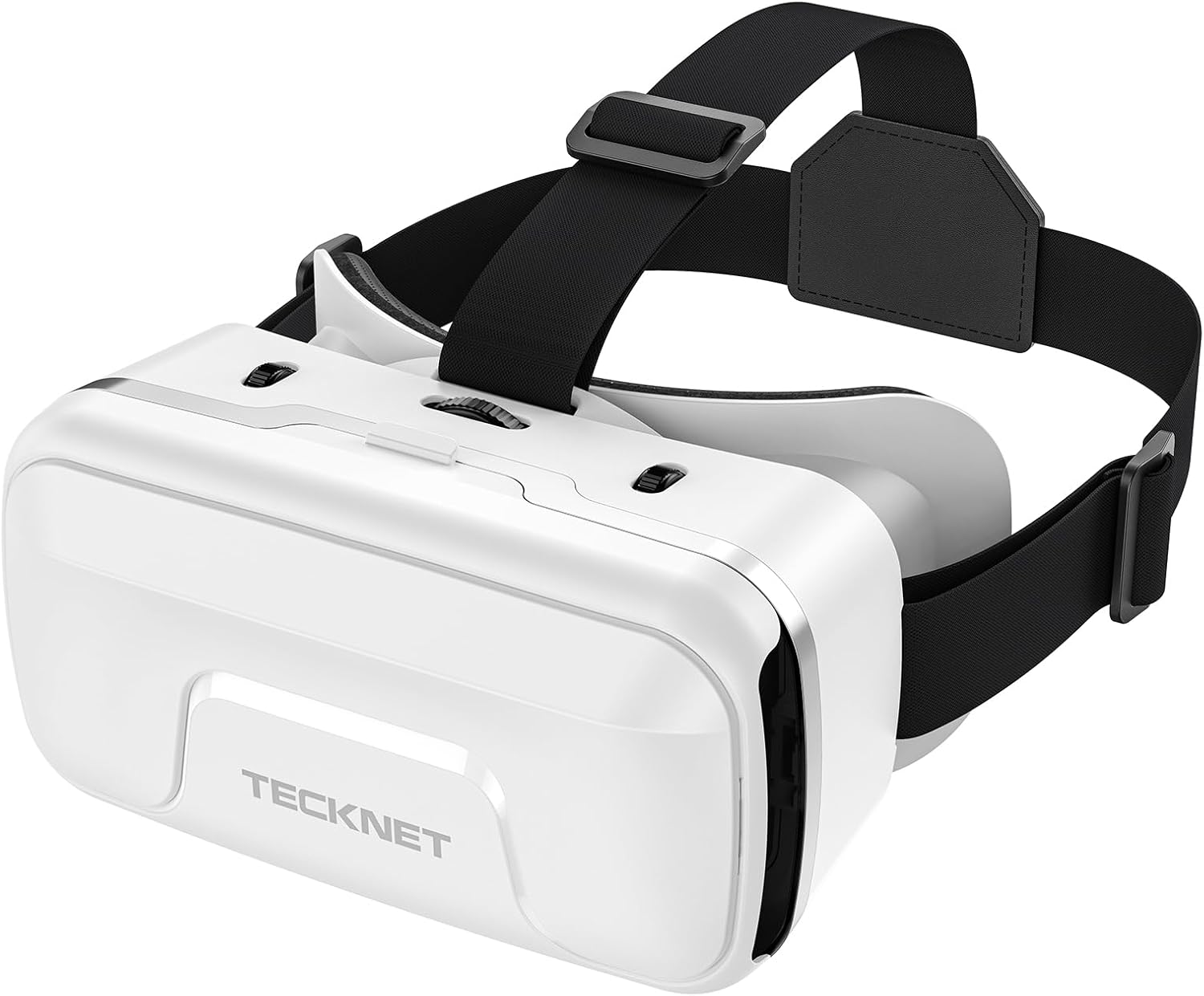 TECKNET VR Headset for Phone, Virtual Reality Headsets with HD 110°FOV Anti-Blue Light Lenses & Adjustable Gears, 3D VR Headset for Kids Compatible iPhone Samsung Android 4.7-7.2" VR Headset White