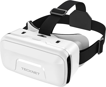 TECKNET VR Headset for Phone, Virtual Reality Headsets with HD 110FOV Anti-Blue Light Lenses & Adjustable Gears, 3D VR Headset for Kids Compatible iPhone Samsung Android 4.7-7.2"