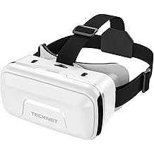 TECKNET VR Headset for Phone, Virtual Reality Headsets with HD 110&deg;FOV Anti-Blue Light Lenses &amp; Adjustable Gears, 3D VR Headset for Kids Compatible iPhone Samsung Android 4.7-7.2"