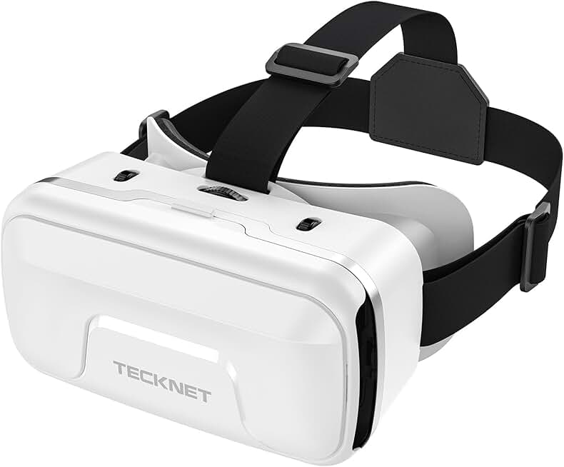 TECKNET VR Headset for Phone, Virtual Reality Headsets with HD 110°FOV Anti-Blue Light Lenses &amp; Adjustable Gears, 3D VR Headset for Kids Compatible iPhone Samsung Android 4.7-7.2"