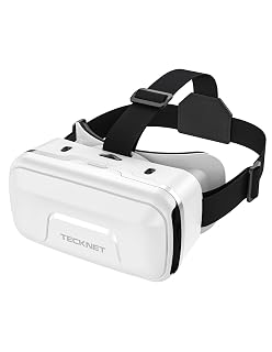 TECKNET VR Brille für Handys, 3D Virtual Reality-Brille mit HD 110° FOV, Anti-Blaulicht & einstellbaren Gängen, Komfortables VR-Glasses für iPhones, Samsung und Android-Smartphones (4.7-7.2 Zoll) - Amazon product rated Grade A