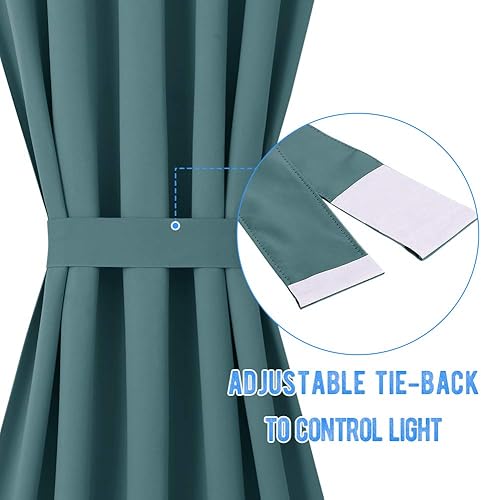 Miniatura 4 de NICETOWN Cortina opaca con aislamiento térmico para puerta francesa, puerta de entrada, luz lateral o para impedir la vista, 1 panel de 25 x 72