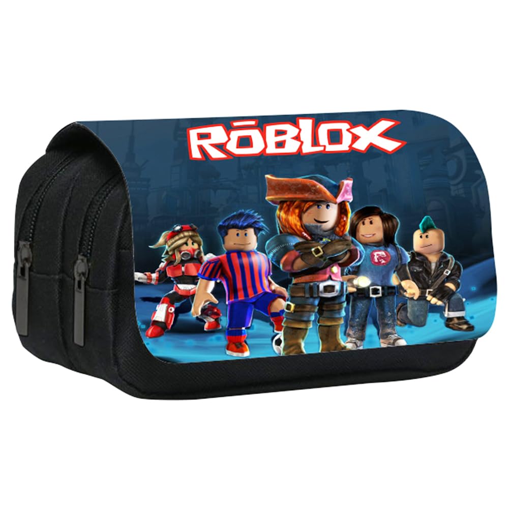 Ksopsdey Roblox Estuche para Lápices, Roblox Estuche Escolar de Gran Capacidad, Bolsa para lápices de Dibujos Animados Infantiles Bolsa de Lápiz Portable Estuche, Útiles Escolares