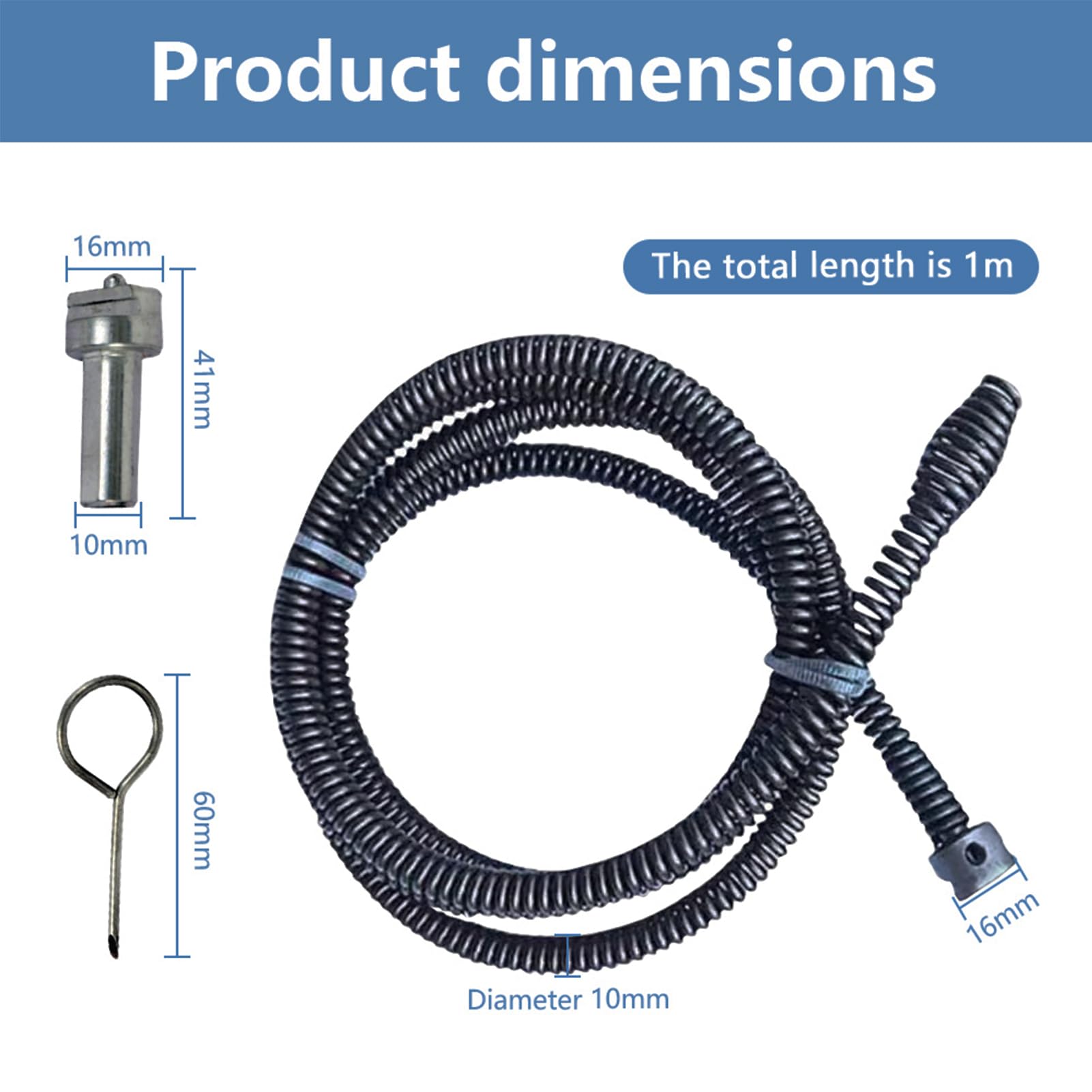 Spirale Per Sturare Scarichi 10m - Diametro 6mm, Con Adattatore Per Trapano, Per Lavandini E WC - Foto 8