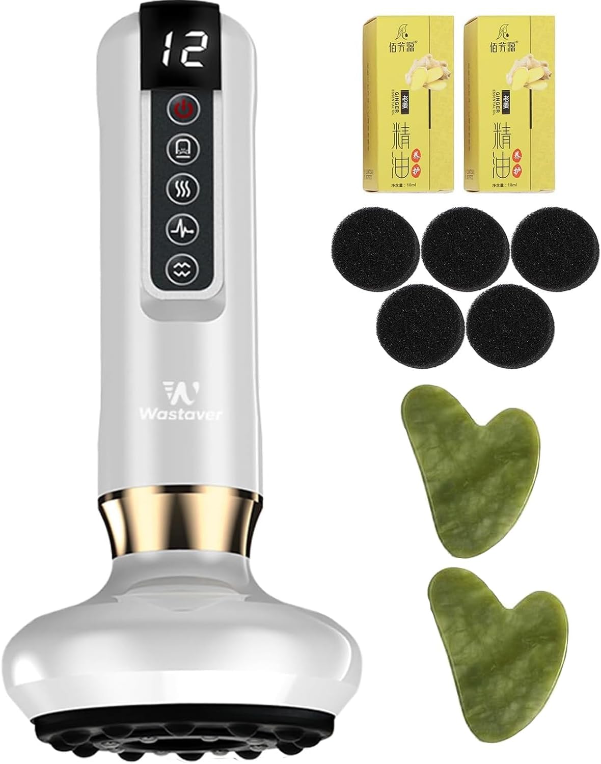 Intelligent Handheld Massage Tool for Anti – Cellulite, Electric Cupping Device with 12 Suction Modes. This Fat Remover Massager is suitable for Arms, Legs, Back and can be Used at Home. (white)