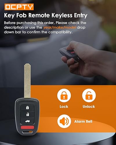 Miniatura 3 de OCPTY 1 X Flip Key Entry Control remoto llavero transmisor reemplazo para Honda para Accord para Civic 1.8L 2.4L 2013-2015 4 botones