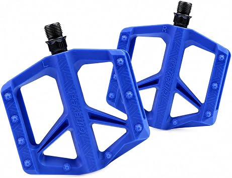 Flat Bike Pedals 9/16", Lightweight Composite Bicycle Pedals with Reflectors, Sealed 2DU Bearings & Boron Steel Axle for MTB BMX Gravel Road Bikes