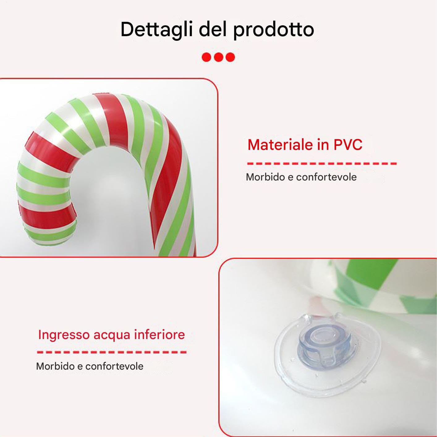 Inflables Navideños Decoración De Bastón De De 1.30m | 6 Piezas Bastón De Inflable Con Base Llenable Con Agua Para Interior Exterior En Casa Año Nuevo Jardín Patio