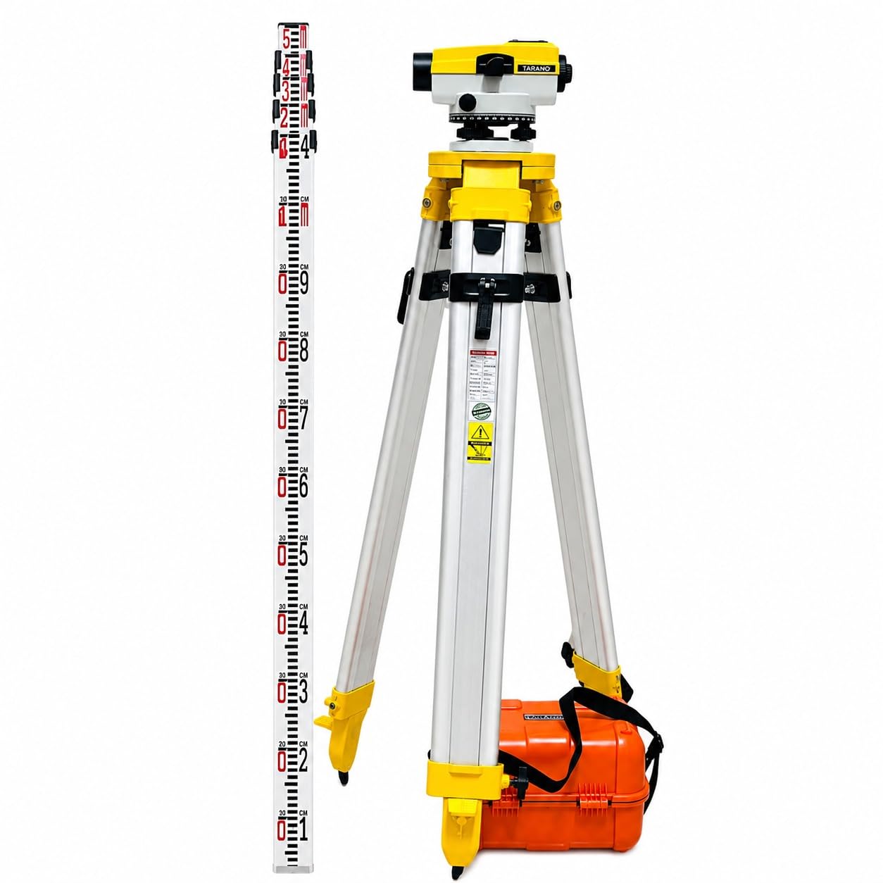 SUN INST | AUTO LEVEL DS - 32X with free auto level plastic box | 5 MTR LEVELING STAFF WITH TRIPOD STAND FOR SURVEY INSTRUMENT (SILVER ALUMINIUM DOUBLE LOCK STAND)-image-4