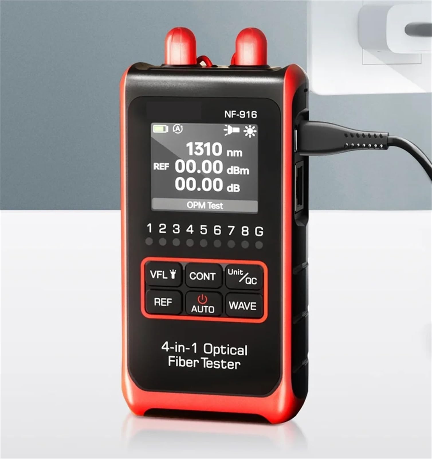 Tester per cavi di rete, NF-916 Tester for fibra ottica 4 in 1 Misuratore di potenza VFL REF FC SC ST Localizzatore visivo guasti Display LCD Strumenti rete