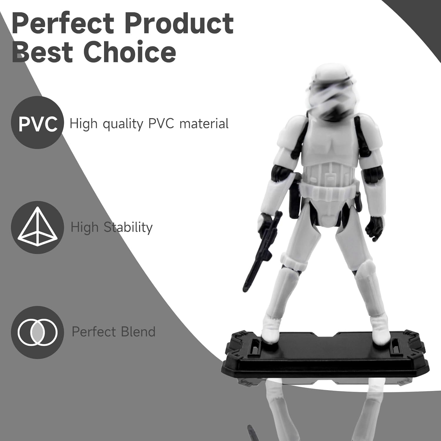 NC EBCO 30 Pieces Action Figure Display Stands Black Doll Model Support Stand for 3.75 inch Action Figures