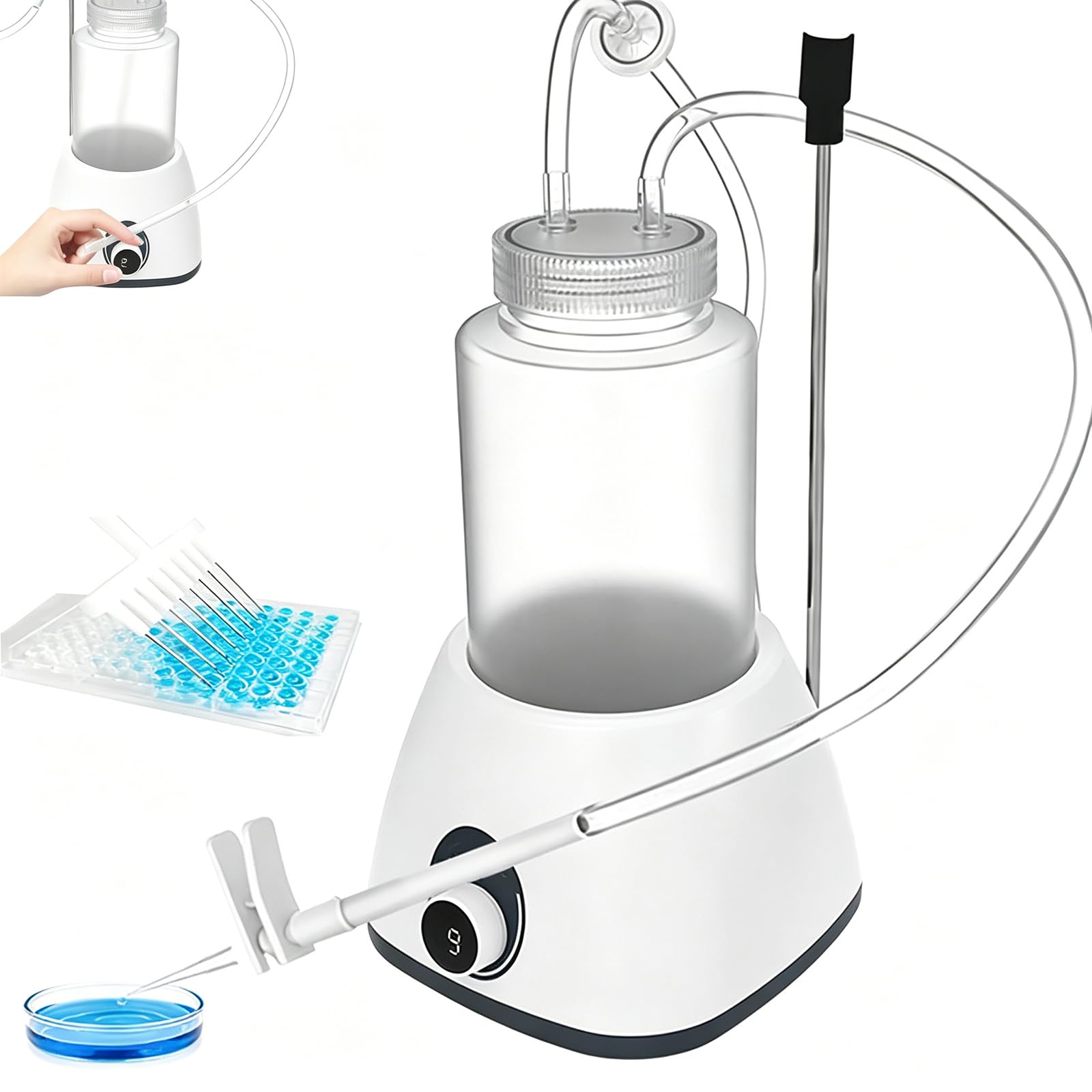 Aspiratore a vuoto da banco da laboratorio, riciclatore di liquidi portatile, regolabile a 9 velocità, aspirazione a 8 canali per una gestione efficiente dei rifiuti di ricerca di laboratorio