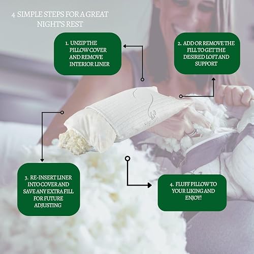 Miniatura 8 de Sleep Artisan Almohada de látex tamaño King ajustable con funda lavable (1) fabricada en los Estados Unidos (King)