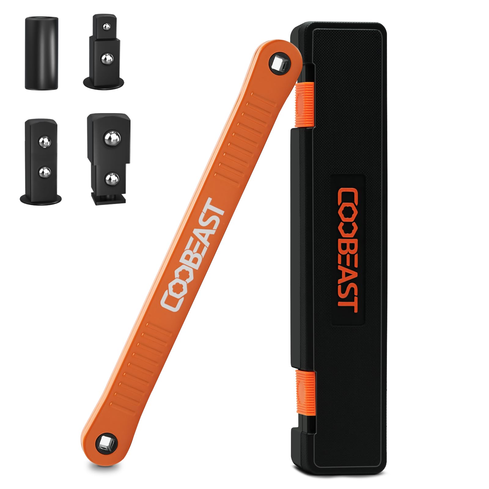 coobeast 3/8 inch offset extension wrench Impact Ready Socket Wrench Extender Tool with Versatile 1/4", 3/8", and 1/2" Square Drive Adapters, Universal Extensions Wrench for Small Place