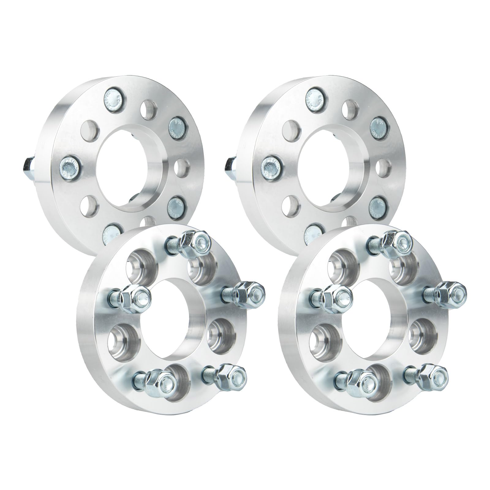 Torchbeam 4Pcs 5x4 to 5x4.5 Wheel Spacers 5x101.6 to 5x114.3, M12x1.5 Wheel Stud, 1" 25.4 mm Thickness, 64.1 Hub Centric | Wheel Adapters
